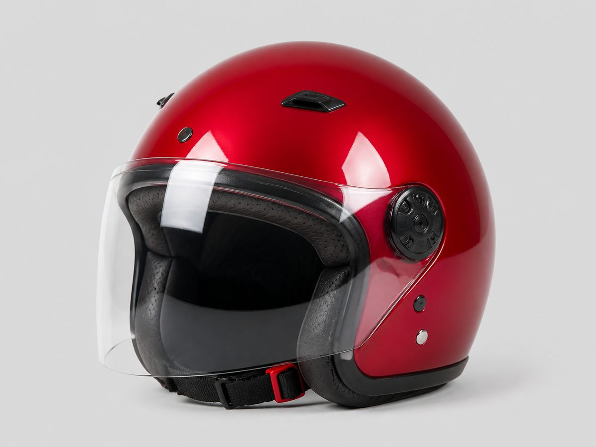 Casco abierto urbano rojo